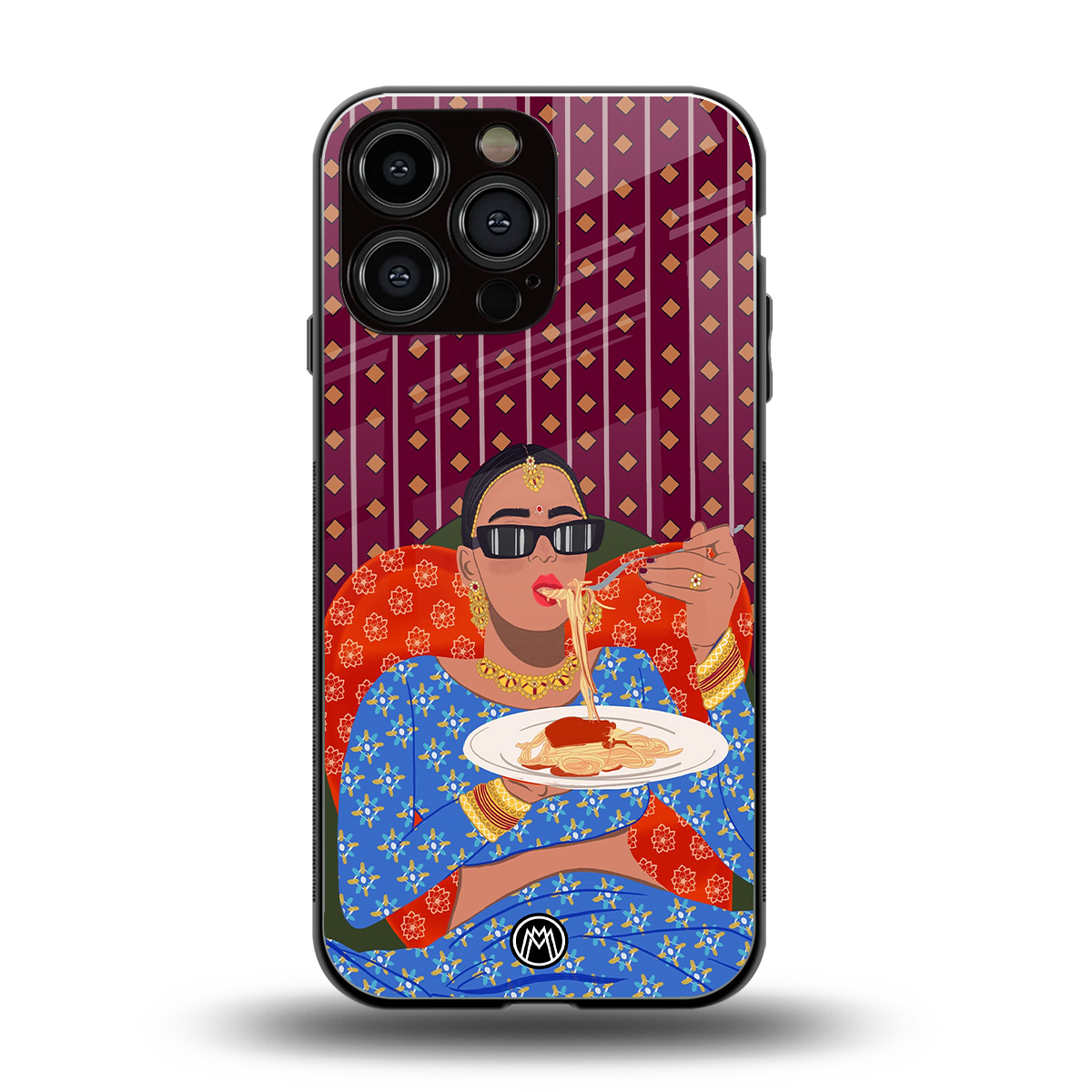 foodie queen back phone cover | glass case for iphone 16 pro max
