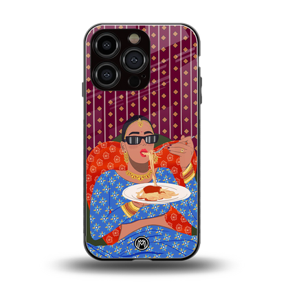foodie queen back phone cover | glass case for iphone 16 pro