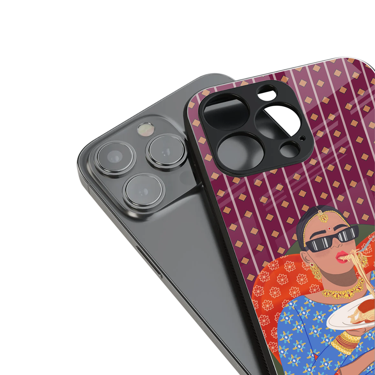 foodie queen back phone cover | glass case for iphone 15 pro