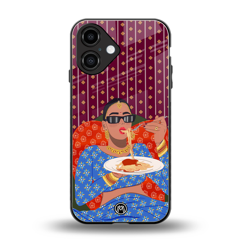 foodie queen back phone cover | glass case for iphone 16