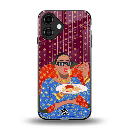 foodie queen back phone cover | glass case for iphone 16