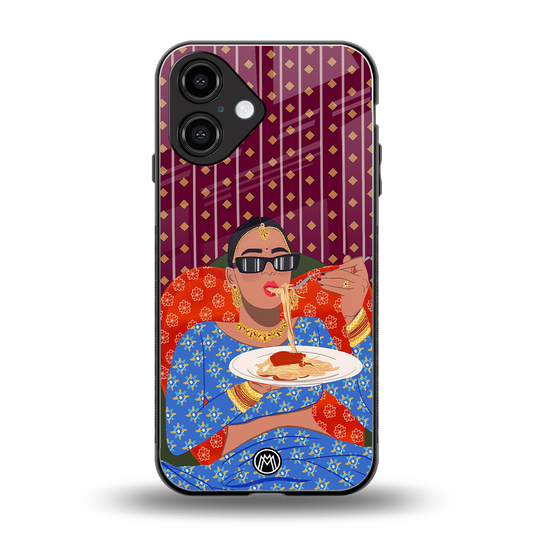foodie queen back phone cover | glass case for iphone 16