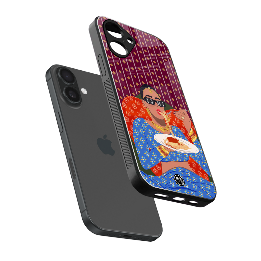 foodie queen back phone cover | glass case for iphone 16