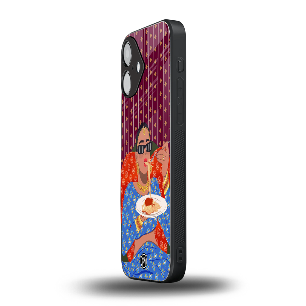 foodie queen back phone cover | glass case for iphone 16