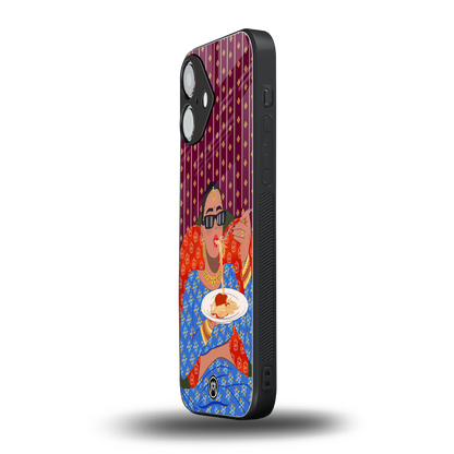 foodie queen back phone cover | glass case for iphone 16