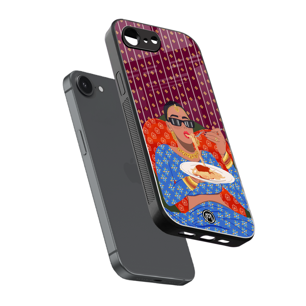 foodie queen back phone cover | glass case for iphone 16e