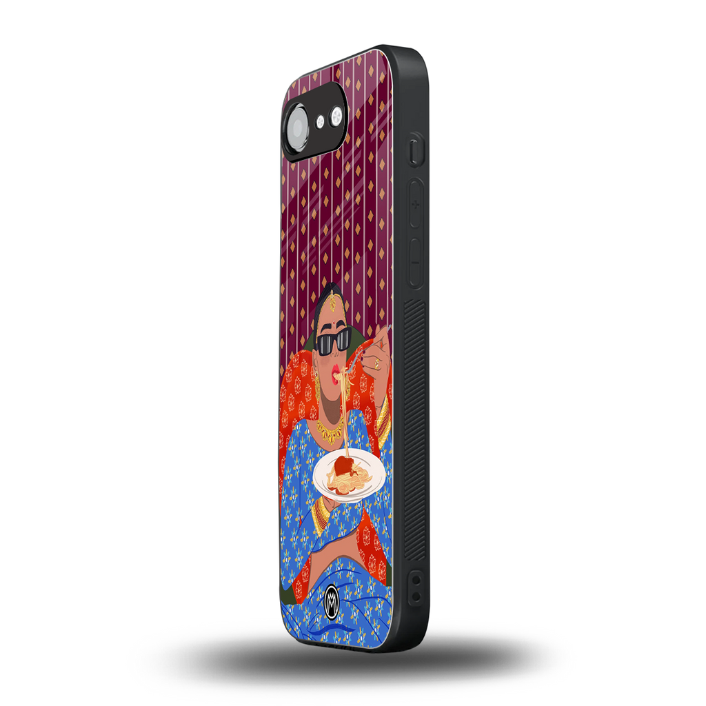 foodie queen back phone cover | glass case for iphone 16e