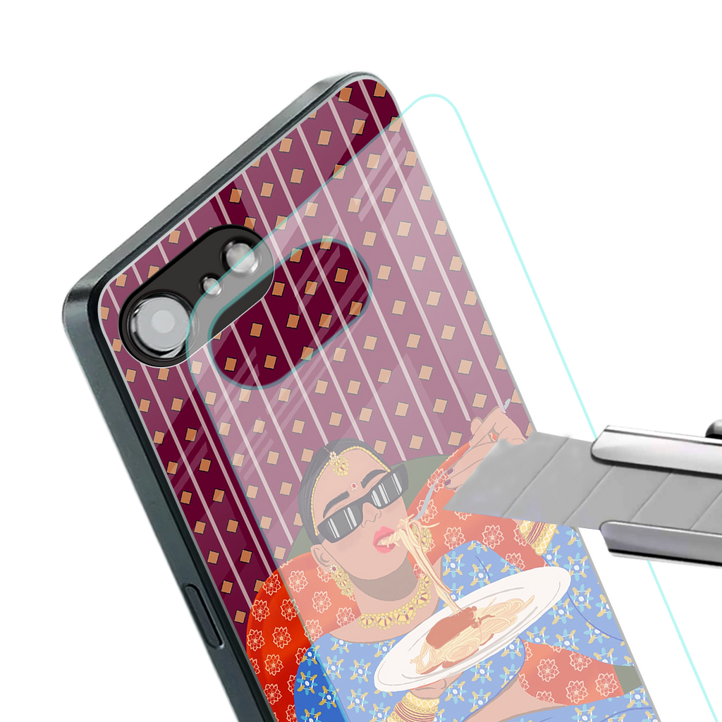 foodie queen back phone cover | glass case for iphone 16e
