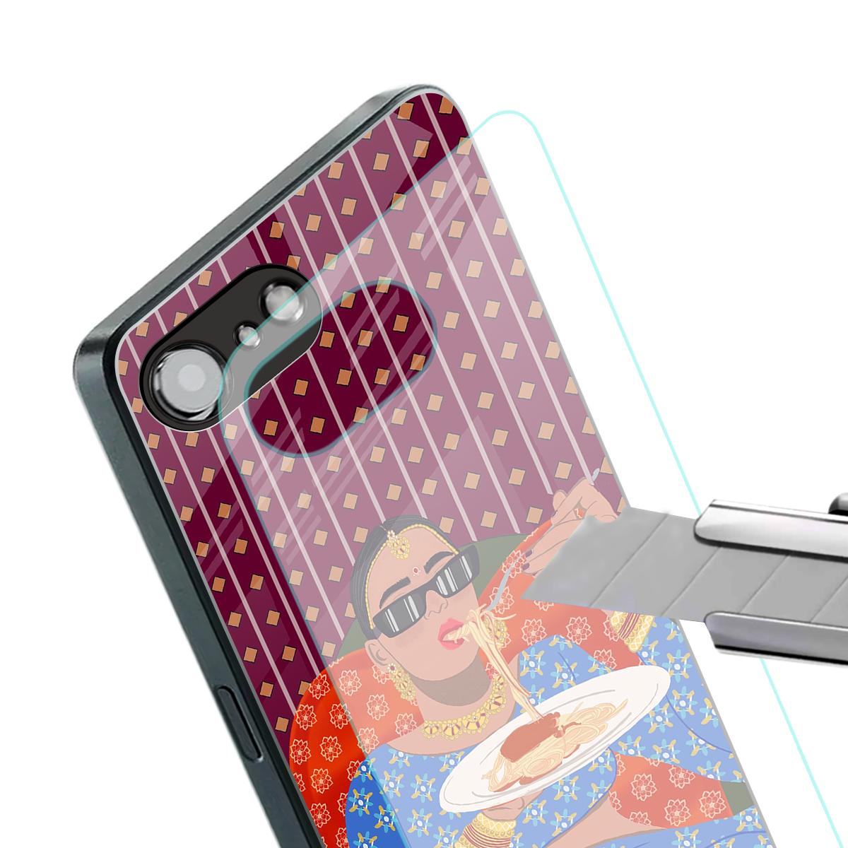 foodie queen back phone cover | glass case for iphone 16e