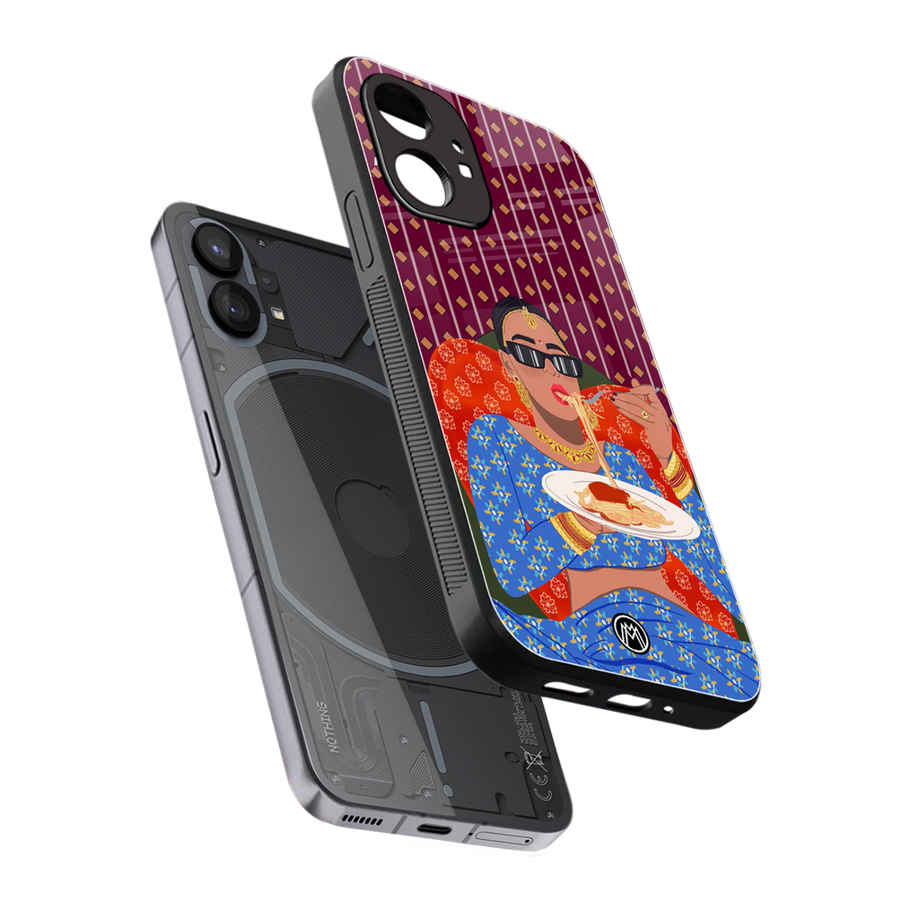 foodie queen back phone cover | glass case for nothing phone 1