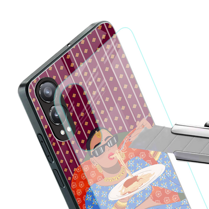 foodie queen back phone cover | glass case for oneplus nord ce 4 lite