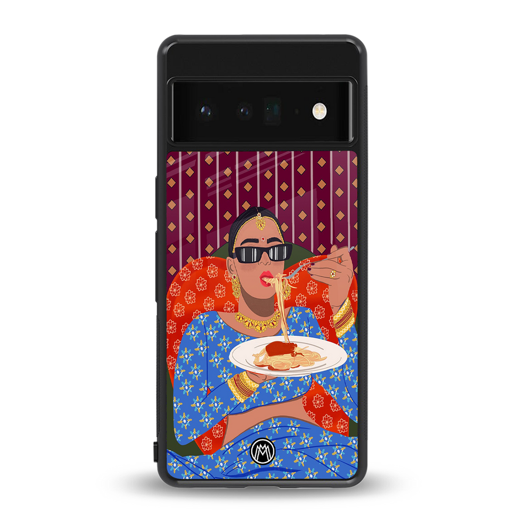 foodie queen back phone cover | glass case for google pixel 6 pro