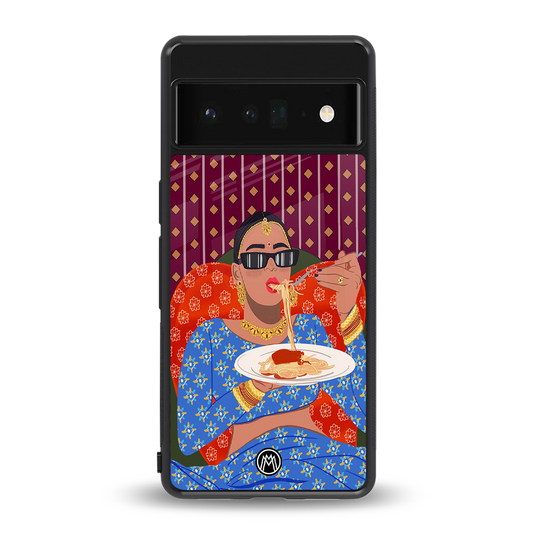 foodie queen back phone cover | glass case for google pixel 6 pro