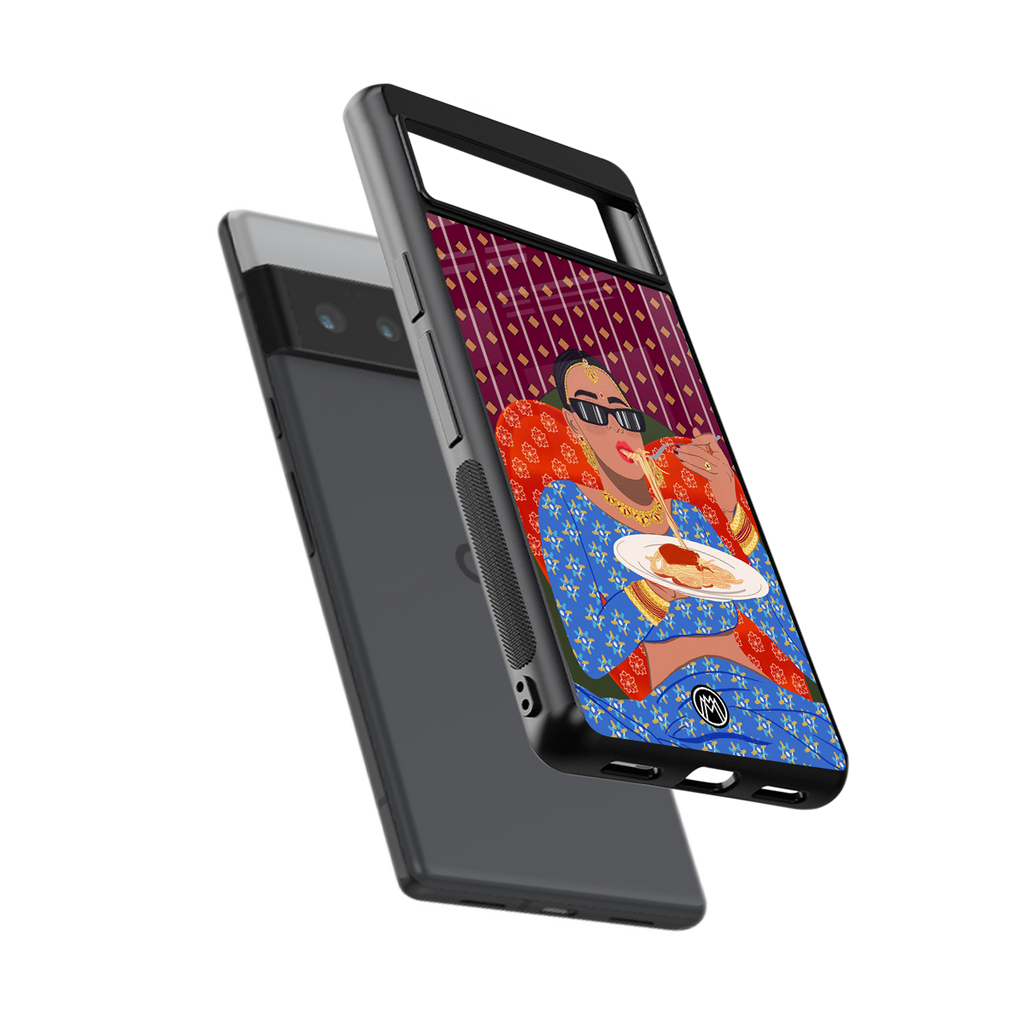 foodie queen back phone cover | glass case for google pixel 6 pro