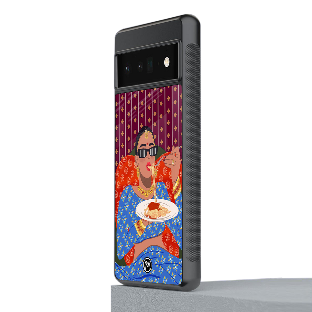 foodie queen back phone cover | glass case for google pixel 6 pro