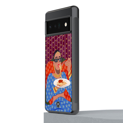 foodie queen back phone cover | glass case for google pixel 6 pro