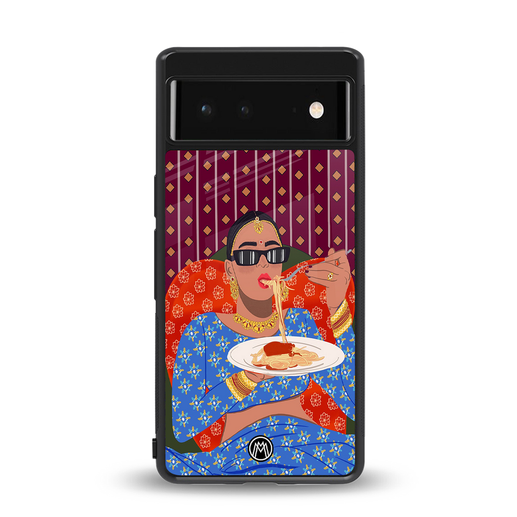 foodie queen back phone cover | glass case for google pixel 6