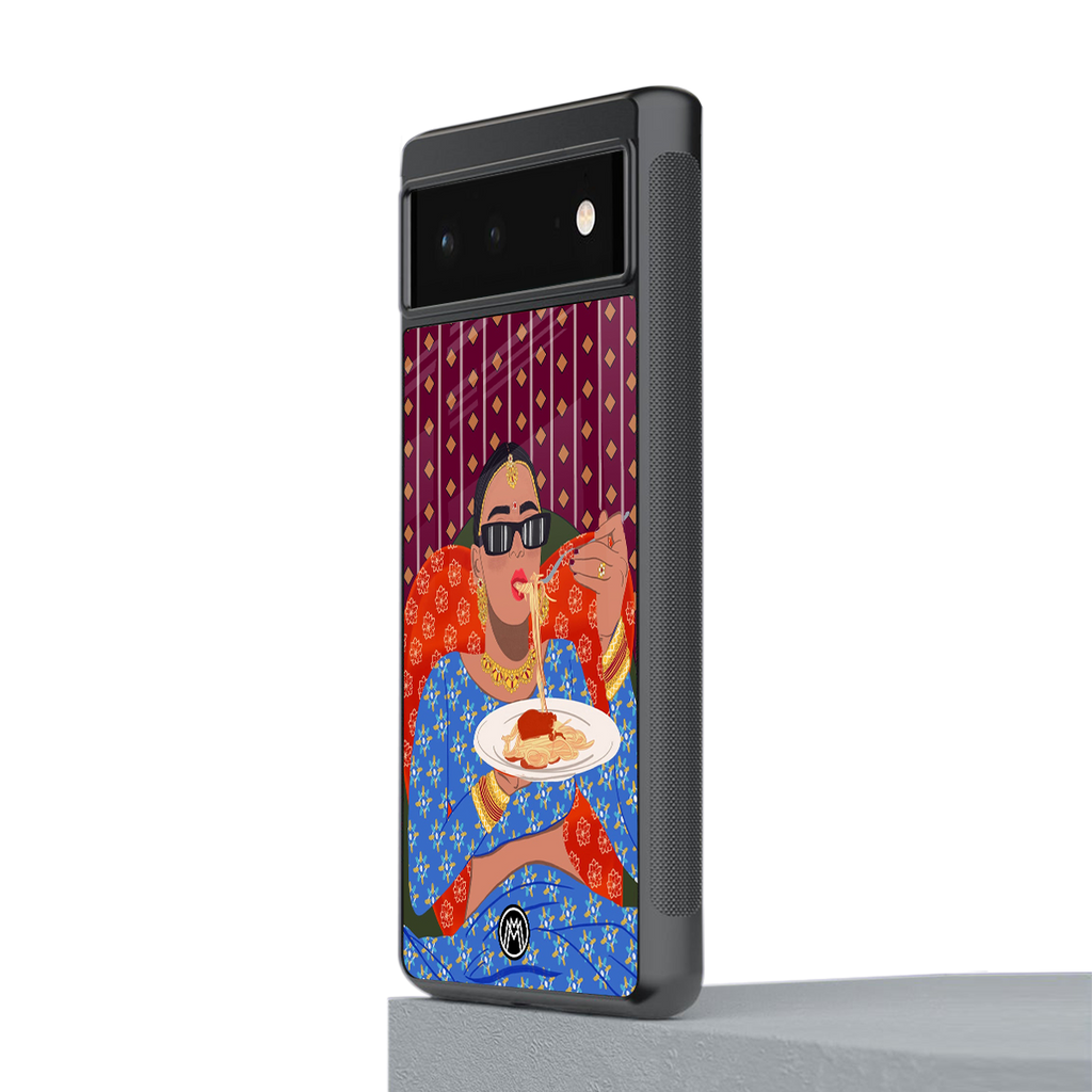 foodie queen back phone cover | glass case for google pixel 6