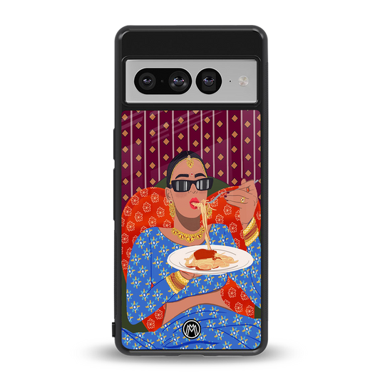 foodie queen back phone cover | glass case for google pixel 7 pro