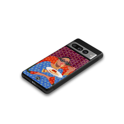 foodie queen back phone cover | glass case for google pixel 7 pro