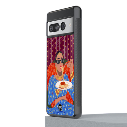 foodie queen back phone cover | glass case for google pixel 7 pro
