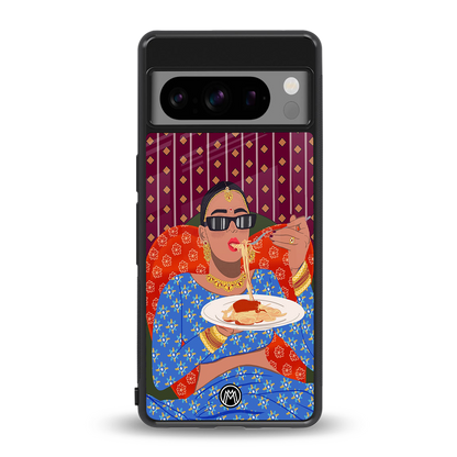 foodie queen back phone cover | glass case for google pixel 8 pro