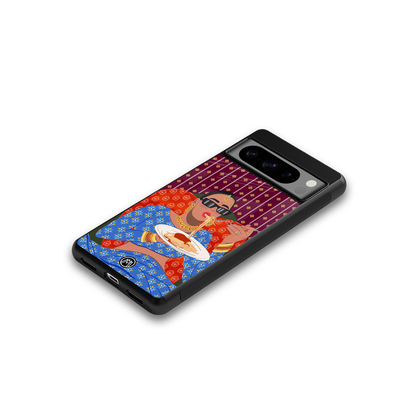 foodie queen back phone cover | glass case for google pixel 8 pro