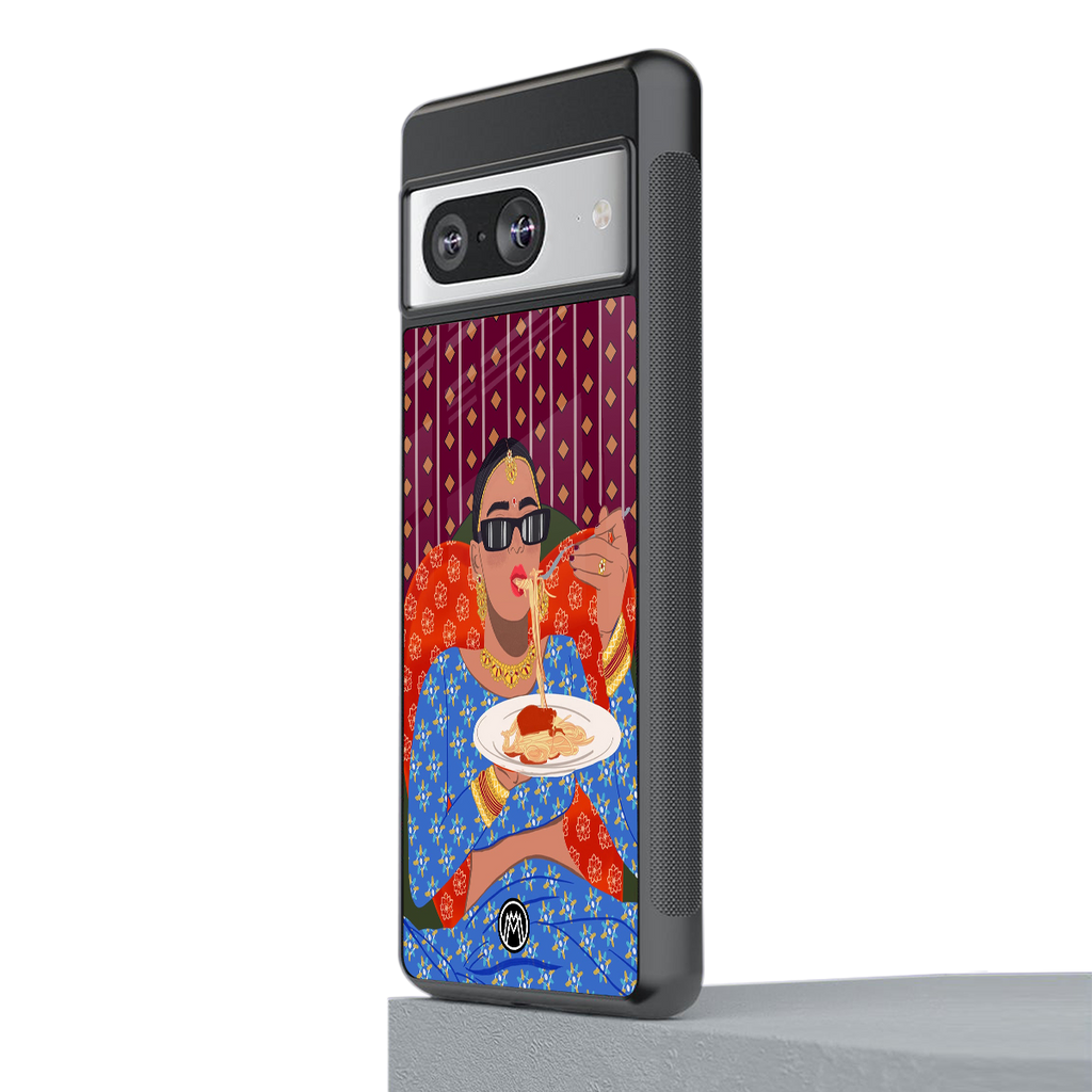 foodie queen back phone cover | glass case for Google Pixel 8