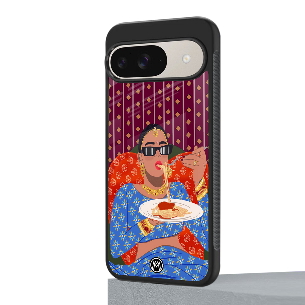 foodie queen back phone cover | glass case for google pixel 9