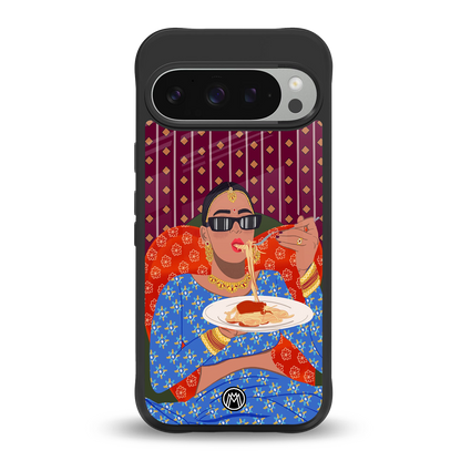 foodie queen back phone cover | glass case for google pixel 9 pro xl