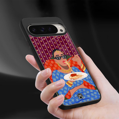 foodie queen back phone cover | glass case for google pixel 9 pro