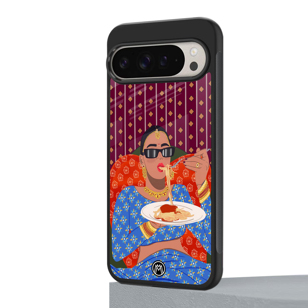 foodie queen back phone cover | glass case for google pixel 9 pro