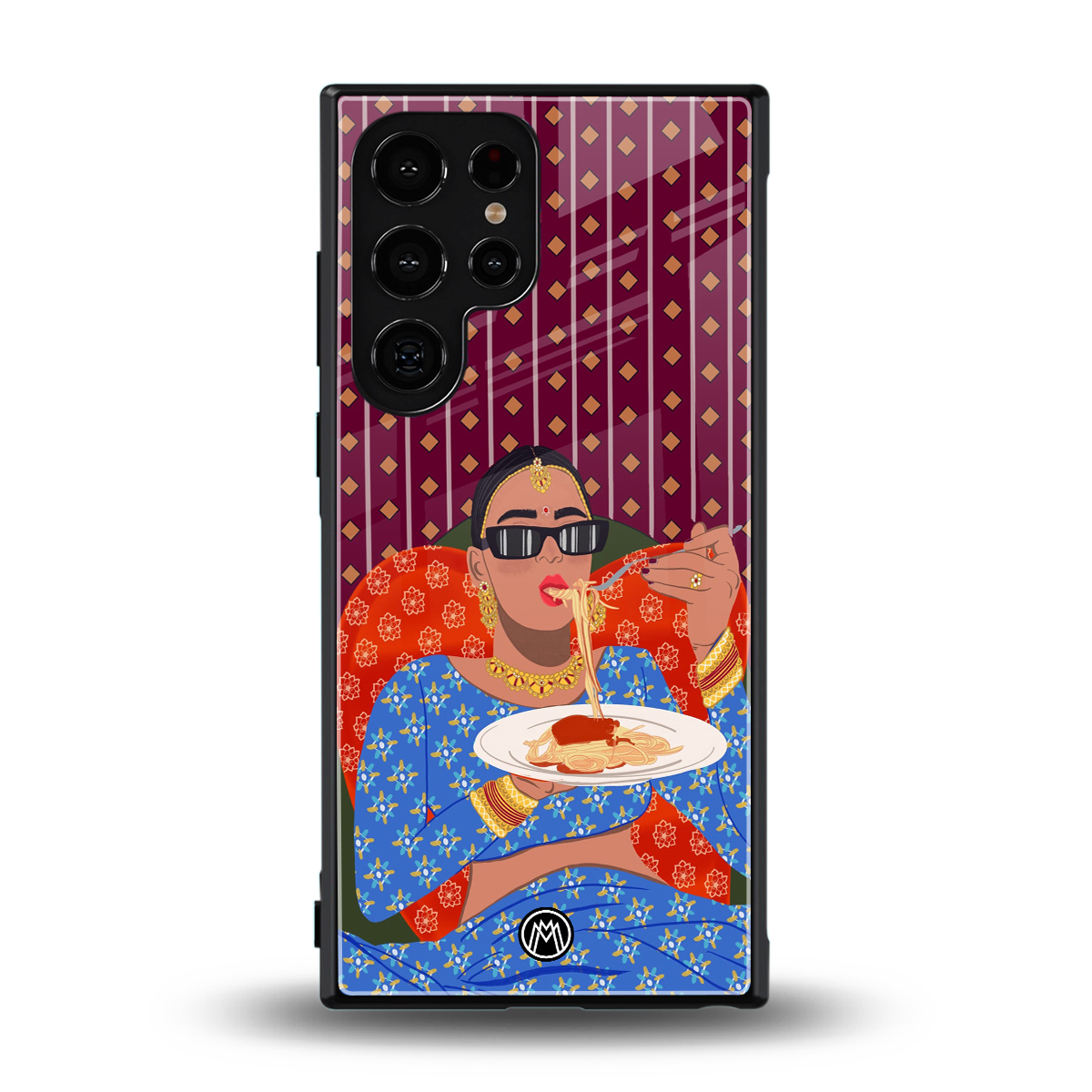 foodie queen back phone cover | glass case for samsung galaxy s23 ultra