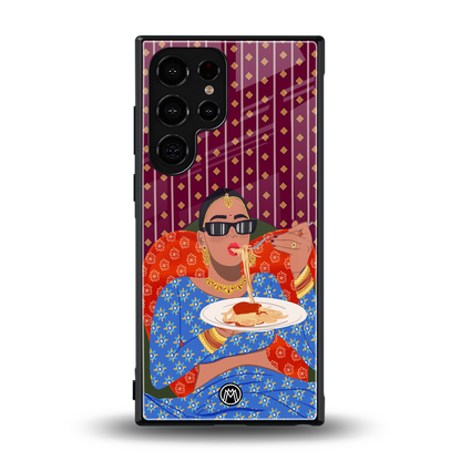 foodie queen back phone cover | glass case for samsung galaxy s23 ultra