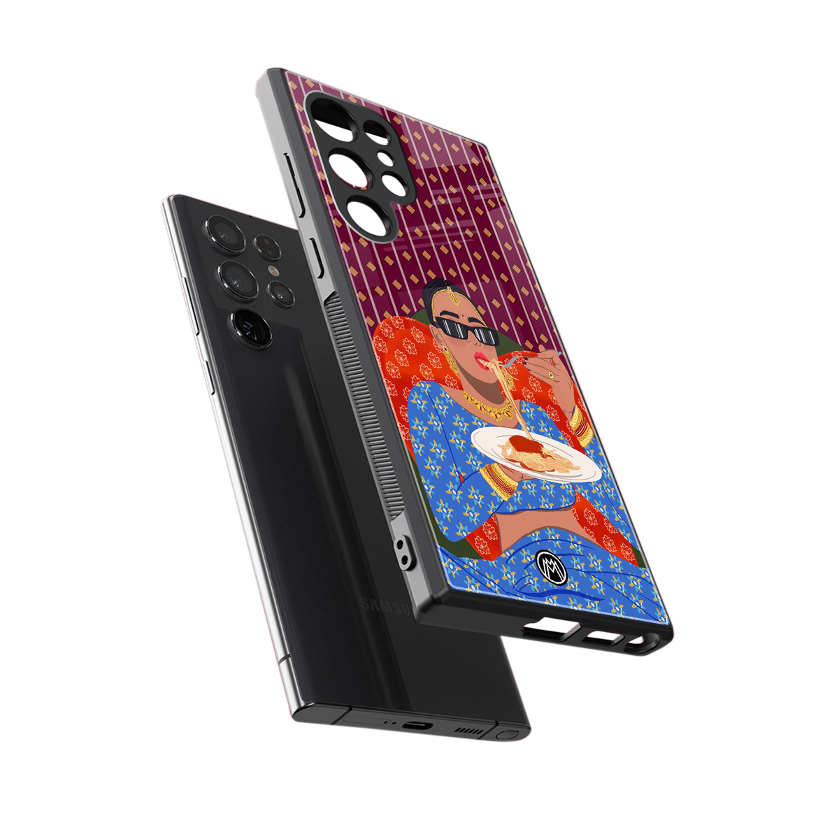 foodie queen back phone cover | glass case for samsung galaxy s23 ultra