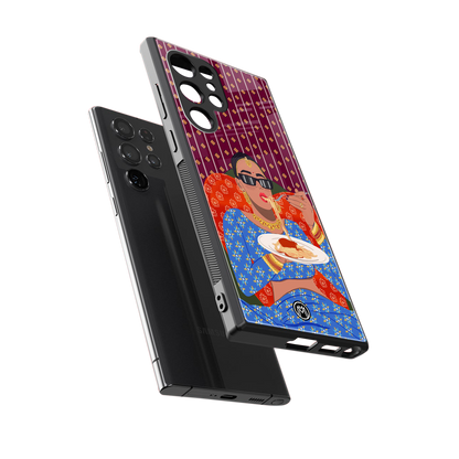 foodie queen back phone cover | glass case for samsung galaxy s23 ultra