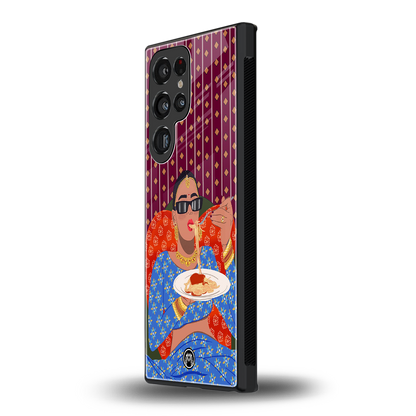 foodie queen back phone cover | glass case for samsung galaxy s23 ultra