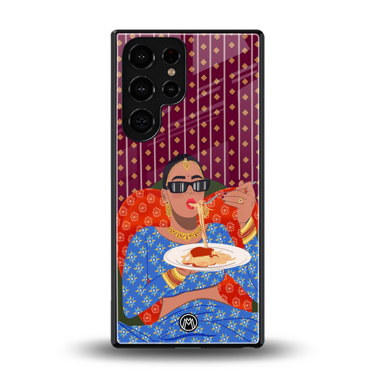 foodie queen back phone cover | glass case for samsung galaxy s25 ultra