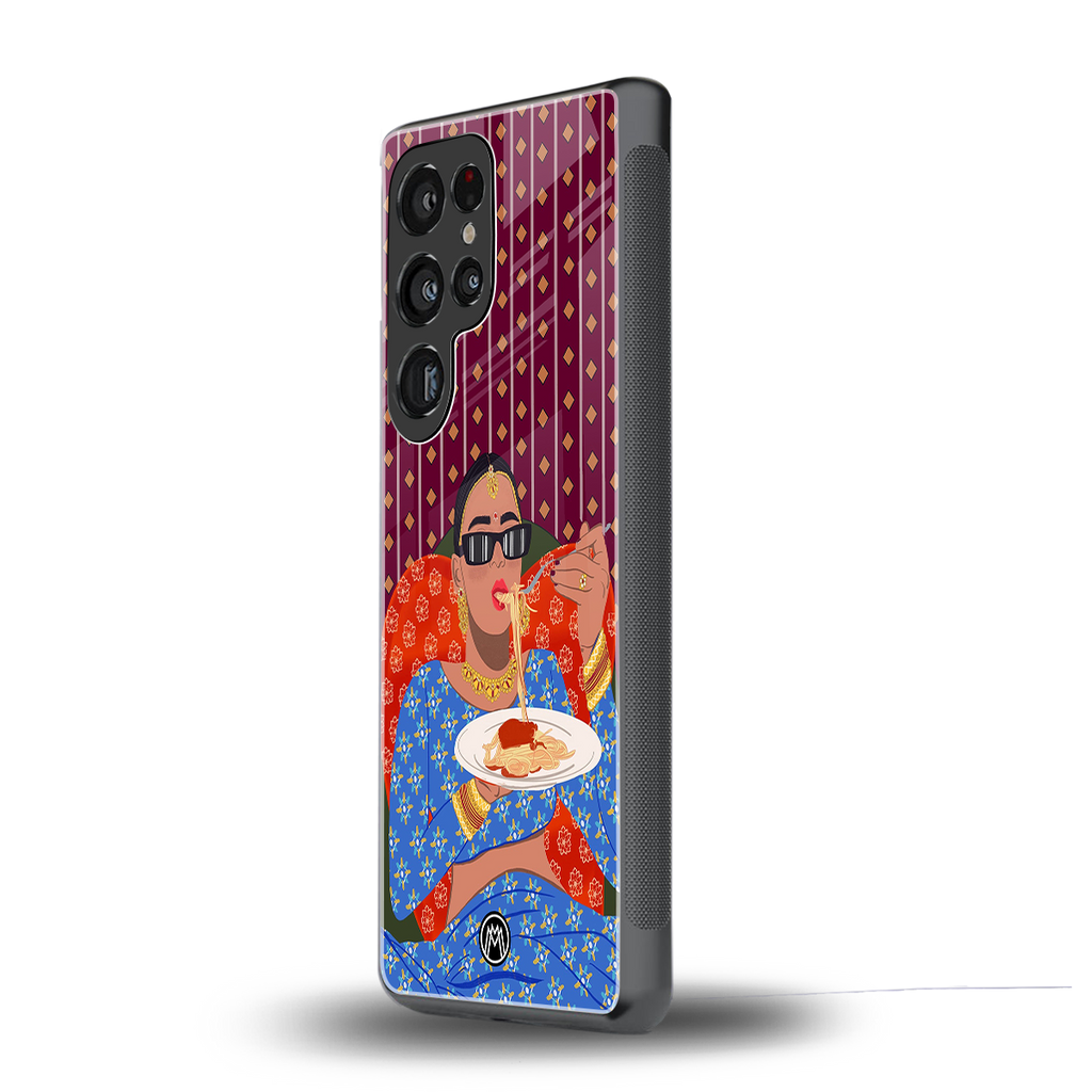 foodie queen back phone cover | glass case for samsung galaxy s25 ultra