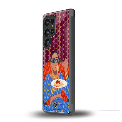 foodie queen back phone cover | glass case for samsung galaxy s25 ultra