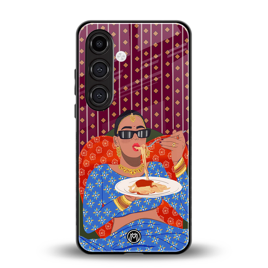 foodie queen back phone cover | glass case for samsung galaxy s24 fe