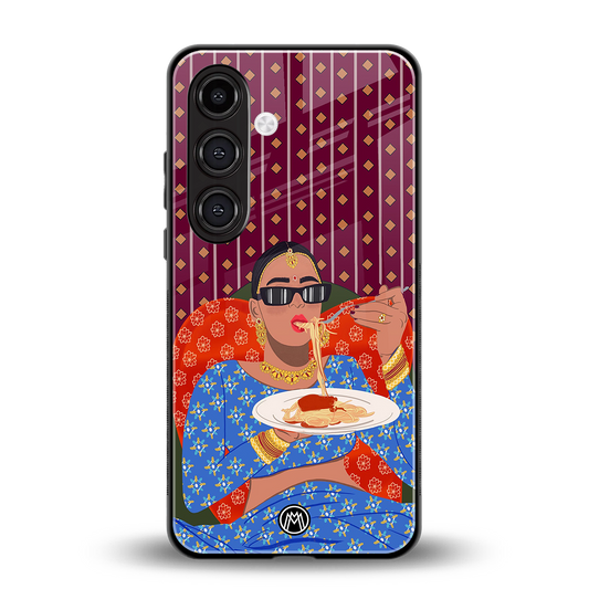 foodie queen back phone cover | glass case for samsung galaxy s24 fe