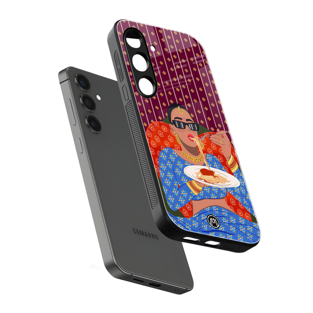 foodie queen back phone cover | glass case for samsung galaxy s24