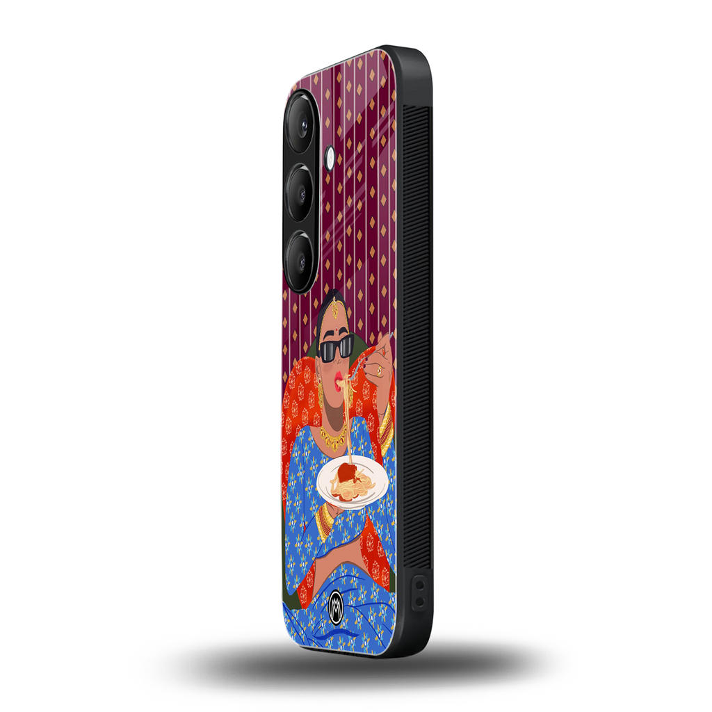 foodie queen back phone cover | glass case for samsung galaxy s24