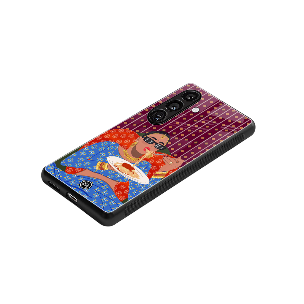foodie queen back phone cover | glass case for samsung galaxy s24 plus