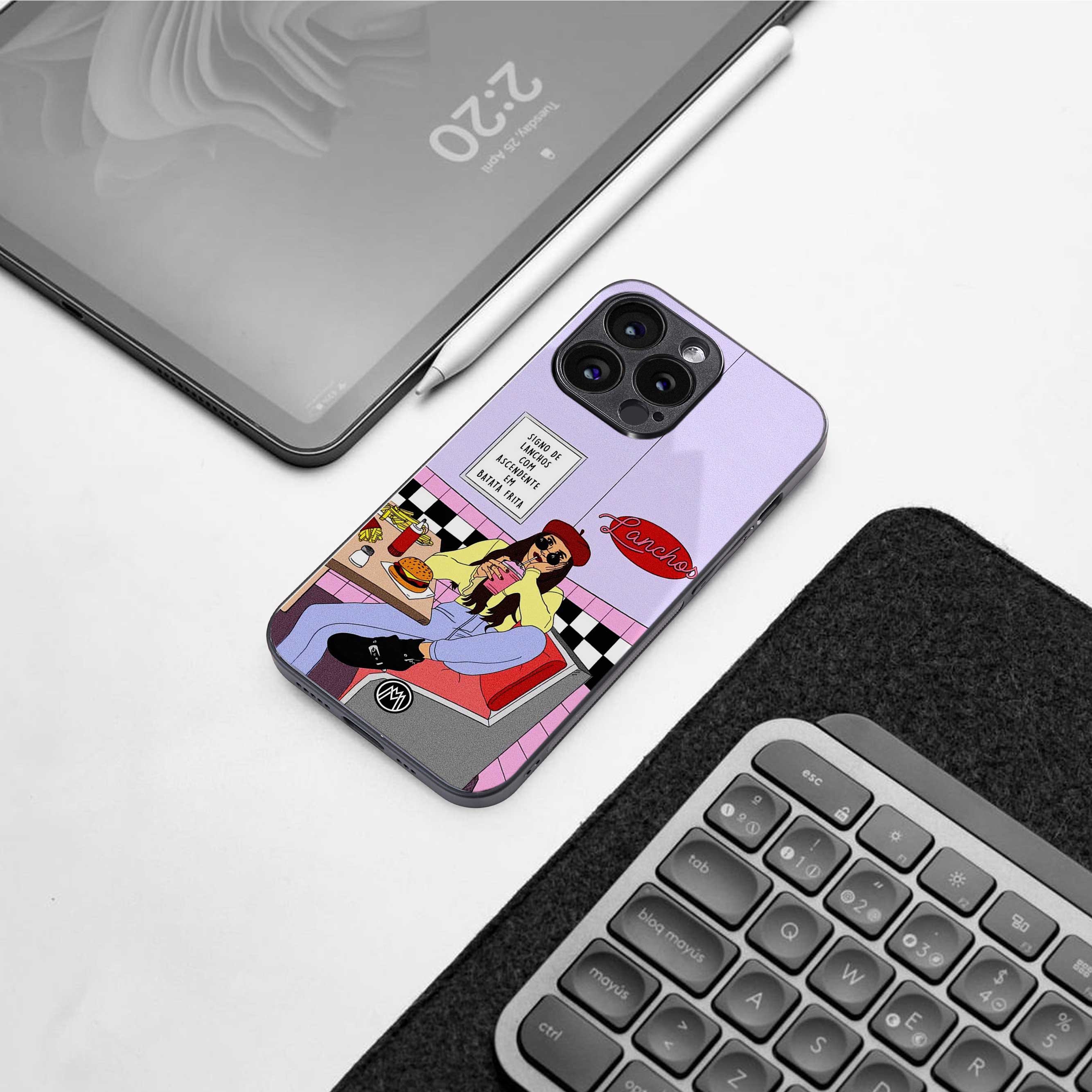 foodie diner back phone cover | glass case for iphone 14 pro max