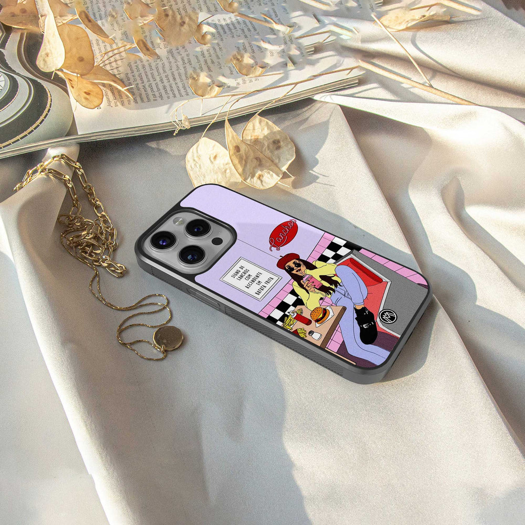 foodie diner back phone cover | glass case for iphone 14 pro max