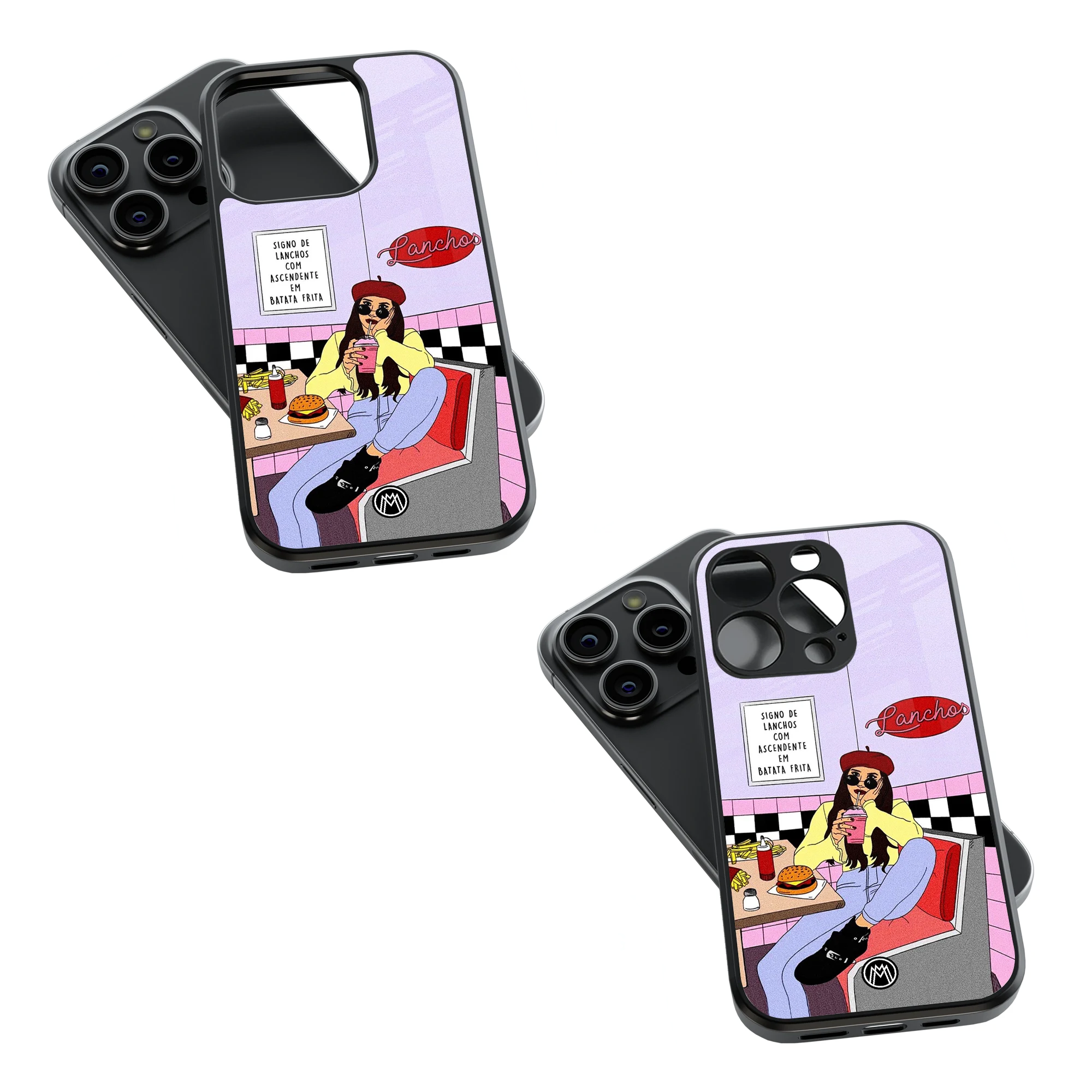 Trendy Glass Back Mobile Case for iPhone, Samsung, Redmi, OnePlus, Google Pixel, Motorola