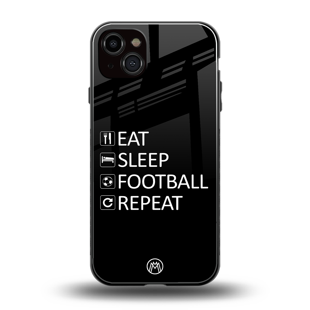 football loop back phone cover | glass case for iphone 15 plus