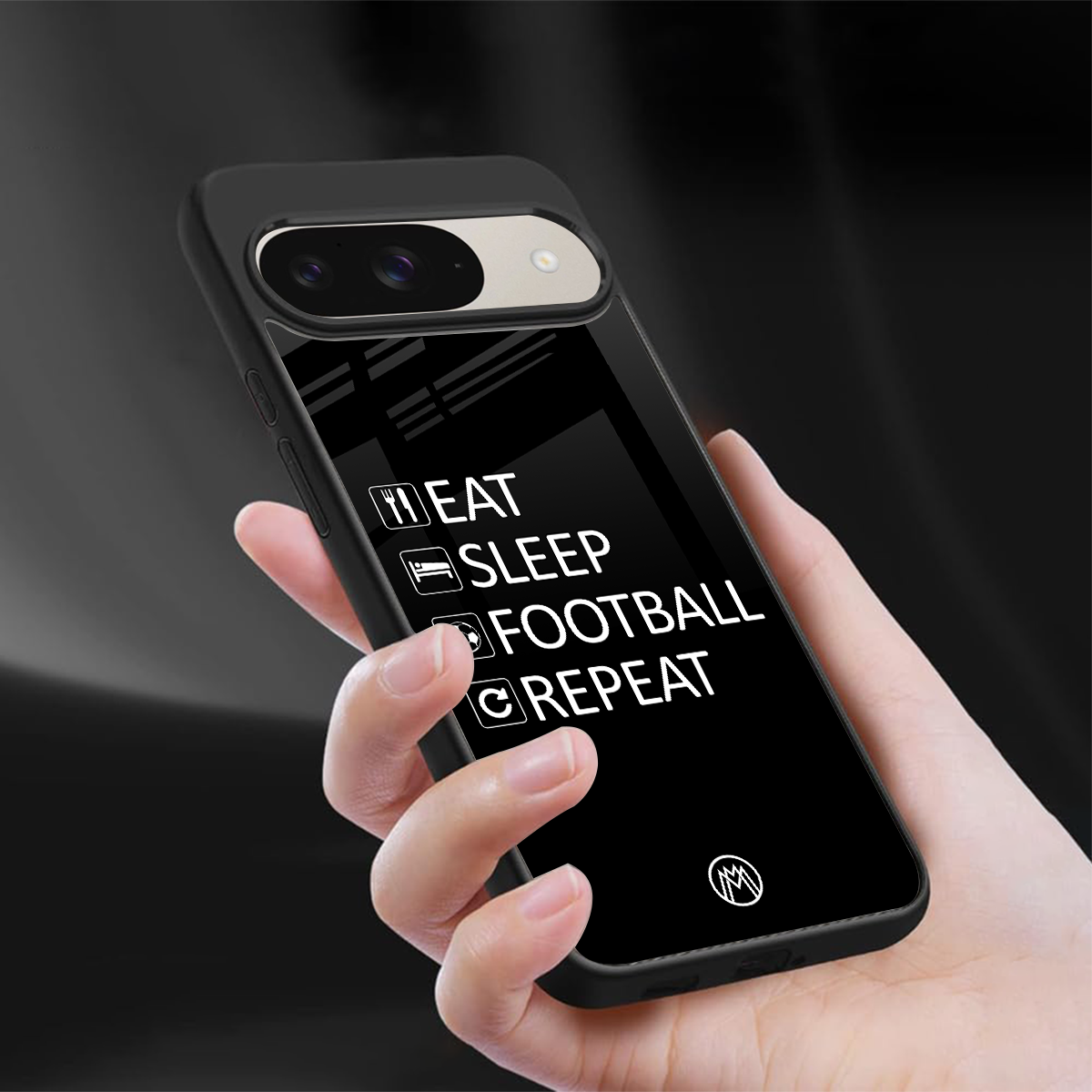 football loop back phone cover | glass case for google pixel 9
